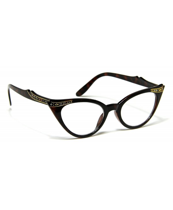 Womens Rhinestones Crystals Tortoise Eyeglasses