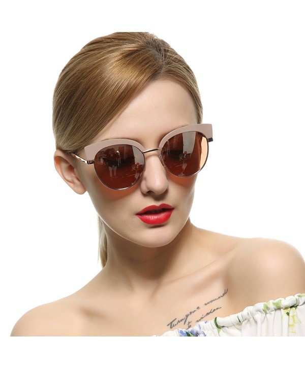 VIVIENFANG Mirrored Polarized Sunglasses 86697B