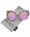 zeroUV Womens Semi Rimless Sunglasses Red Blue Floral