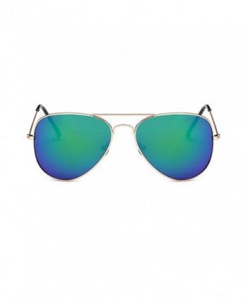 Coolsunny Classic Aviator Sunglasses Gold Green