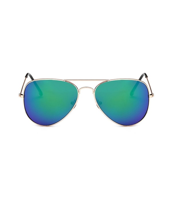 Coolsunny Classic Aviator Sunglasses Gold Green