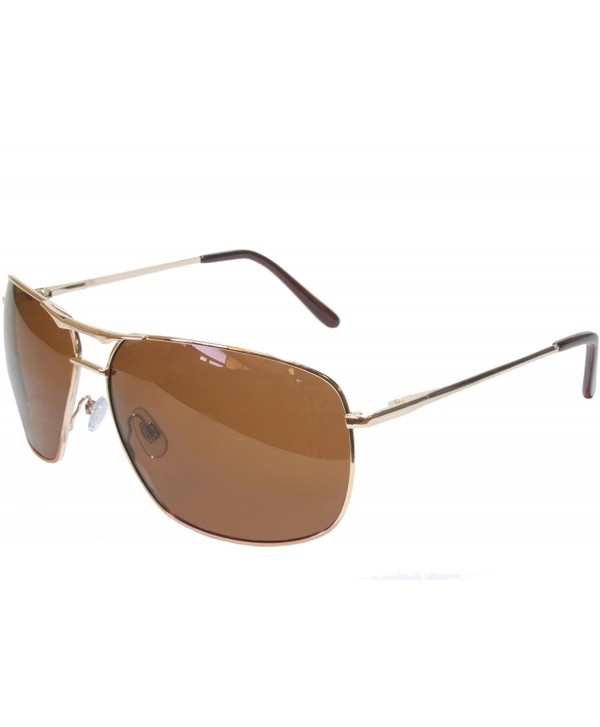 Polarized Square Aviator Sunglasses Bronze