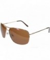 Polarized Square Aviator Sunglasses Bronze