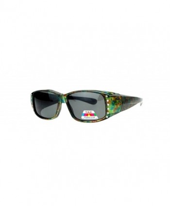 Polarized Rhinestone Over Cover Sunglasses