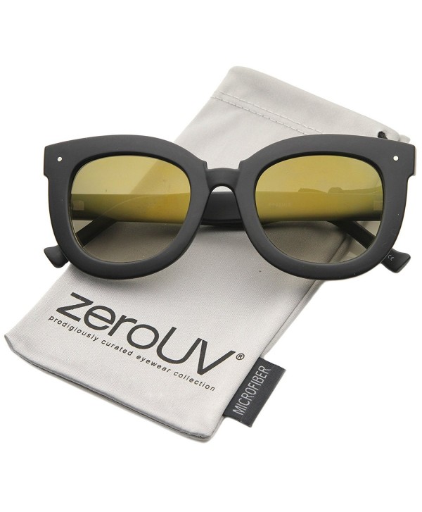 zeroUV Oversized Butterfly Sunglasses Gold Mirror