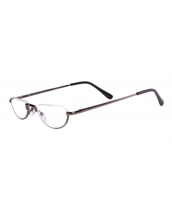 Half Moon Readers Half Rimless Reading Glasses - Grey - CK182ZYHXSA