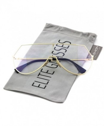 Oversize Aviator Mirrored Rimless Sunglasses