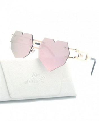 Womens Designer Rimless Sunglasses gold mirrored