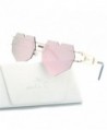 Womens Designer Rimless Sunglasses gold mirrored