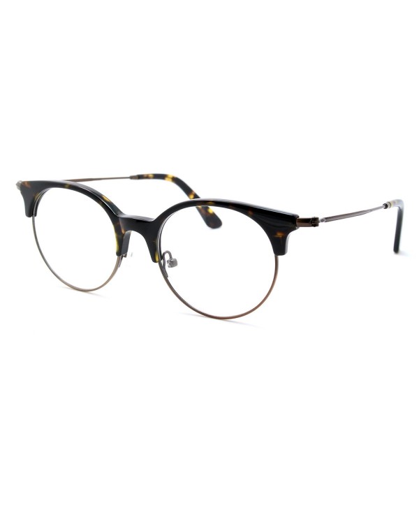 Women Cateye Eyeglasses Frame Semi-rimless Glasses - D - CN12FMG0P1H