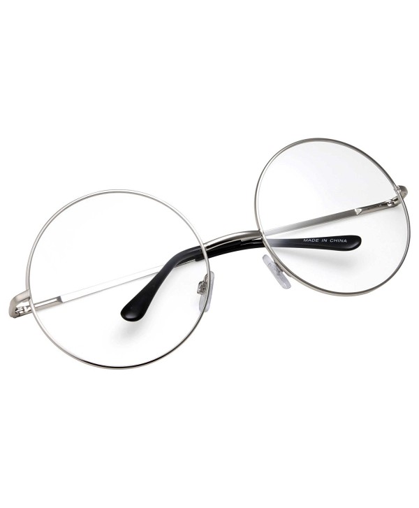 grinderPUNCH Non Prescription Circle Glasses Silver