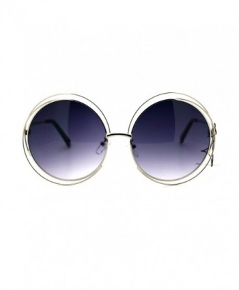 Womens Sunglasses Oversized Circle Silver