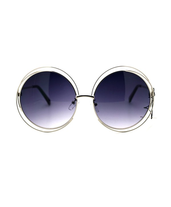 Womens Sunglasses Oversized Circle Silver