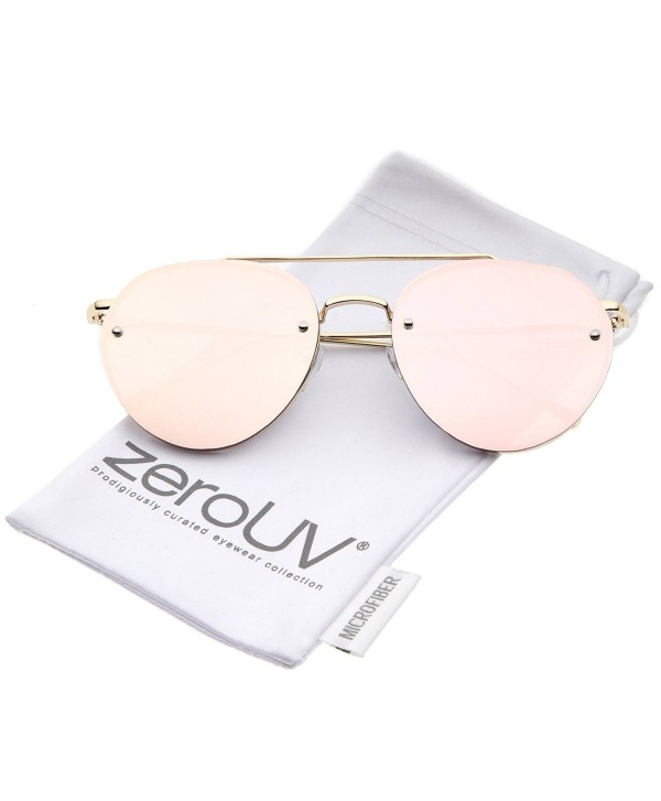 zeroUV Temples Rimless Aviator Sunglasses