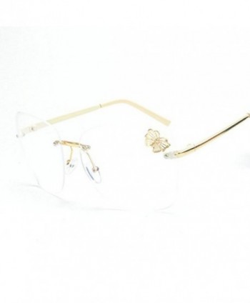 Cut out Rimless Sunglasses Butterfly Decorated