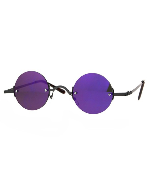 Color Mirror Round Circle Lens Sunglasses - Gunmetal - C918720TR8U