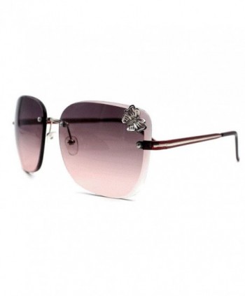 Flowertree Rimless Butterfly Oversized Sunglasses