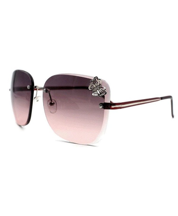 Flowertree Rimless Butterfly Oversized Sunglasses