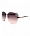 Flowertree Rimless Butterfly Oversized Sunglasses