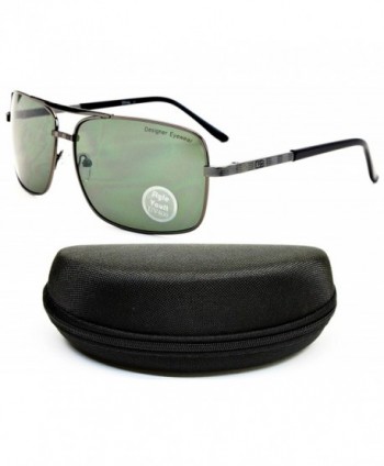 Designer Eyewear Sunglasses Gunmetal Black Green