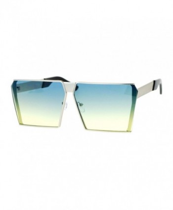SA106 Futurism Rectangular Sunglasses Silver