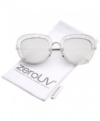 zeroUV Transparent Oversize Sunglasses Clear Silver