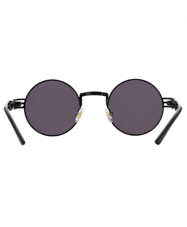 Vintage Circle Steampunk Sunglasses - Black Frame/Black Lens - CT189I4CGD0