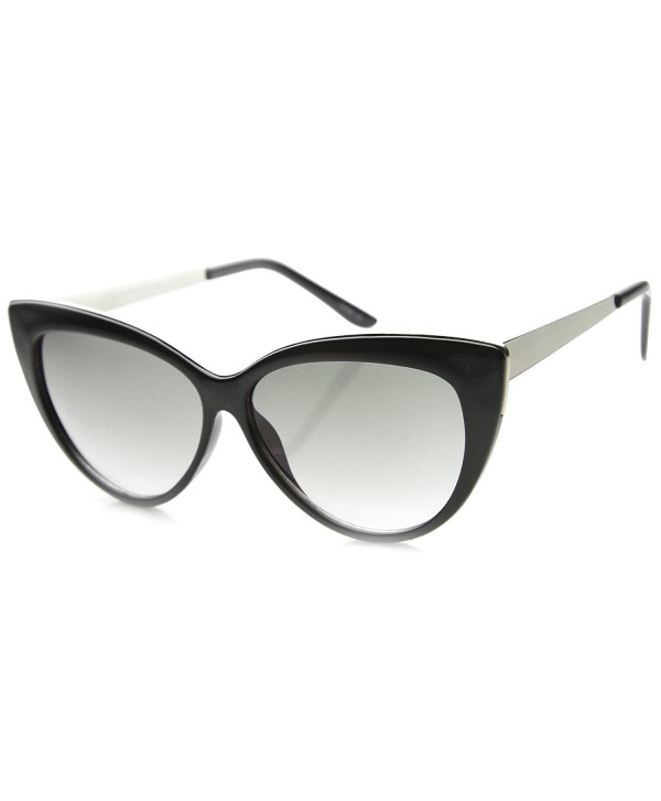 zeroUV Oversized Sunglasses Black Silver Lavender