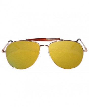 Mirror Reflective Aviator Sunglasses Metal