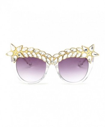 Slocyclub Women Jeweled Eyebrow Sunglasses