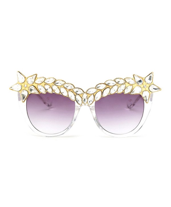 Slocyclub Women Jeweled Eyebrow Sunglasses