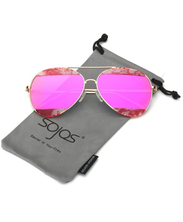 Double Mirrored Aviator Womens Sunglasses