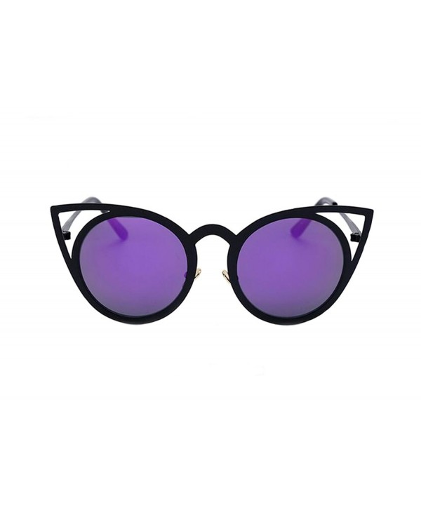 Genluna Womens Cut Out Sunglasses Black Purple