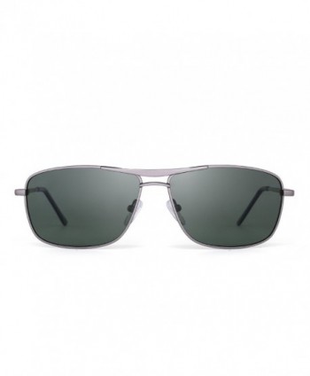 Polarized Rectangle Sunglasses Lightweight Gunmetal