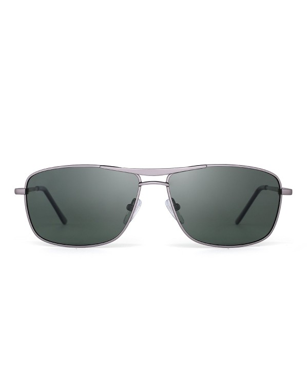 Polarized Rectangle Sunglasses Lightweight Gunmetal
