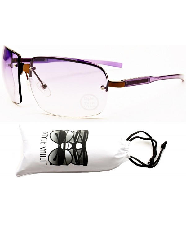 Style Vault Semi Rimless Sunglasses Purple Purple