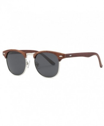 AEVOGUE Polarized Sunglasses Semi Rimless Woodgrain