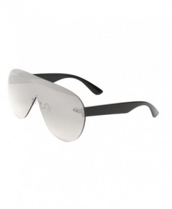 Rimless Oversized Shield Sunglasses Silver