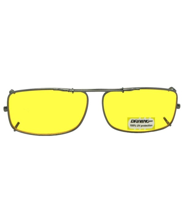 Rectangle Polarized Yellow Sunglasses Pewter NON