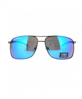 Narrow Rectangular Aviator Sunglasses mirrored