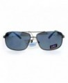 Narrow Rectangular Aviator Sunglasses Gunmetal