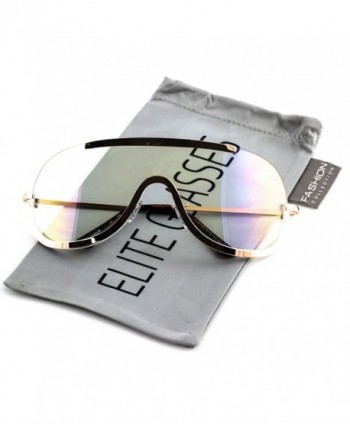 Elite OVERSIZED SHIELD Silver Glasses