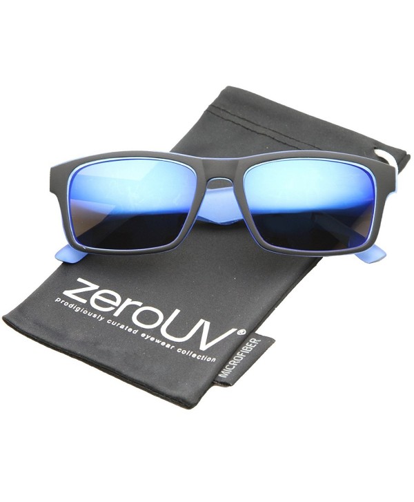 zeroUV Two Toned Rectangle Sunglasses Black Blue