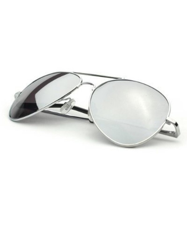 Classic Mirror Aviator Sunglasses Silver