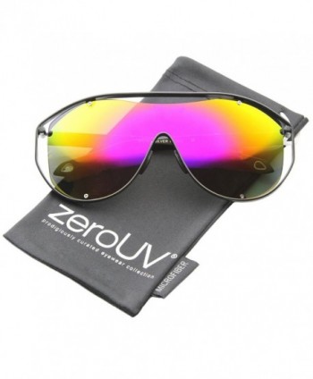 zeroUV Fashion Rimless Sunglasses Yellow Magenta