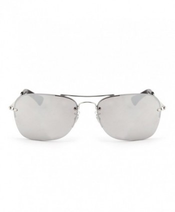 Rectangle Aviator Sunglasses Semi rimless Eyeglasses