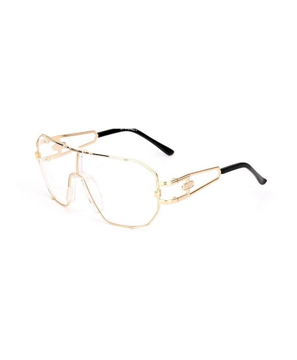 Unisex Oversized Rimless Sunglasses gold clear