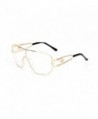Unisex Oversized Rimless Sunglasses gold clear