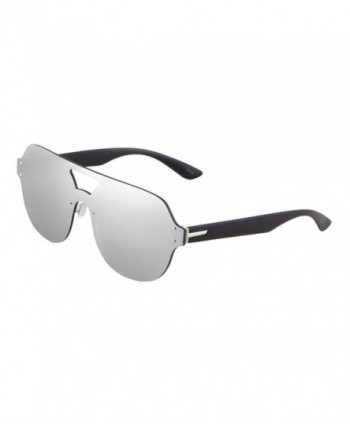 Rimless Oversized Shield Aviator Sunglasses