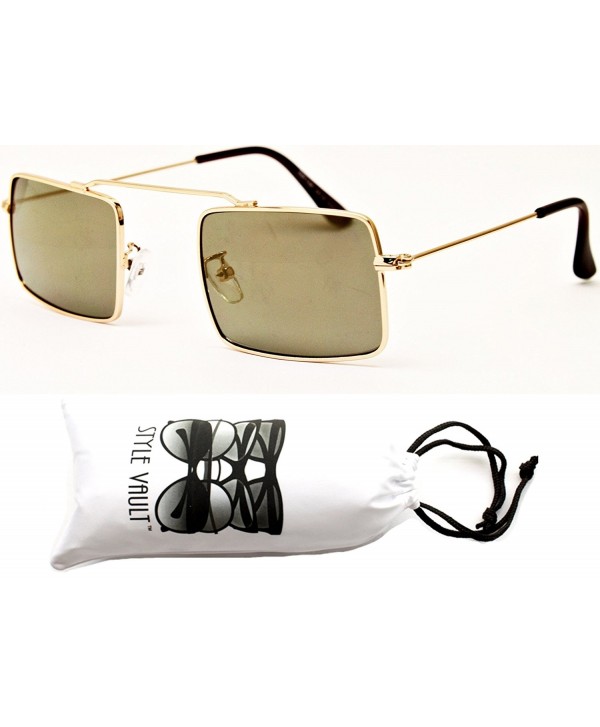 Style Vault Rectangular Sunglasses Gold Brown